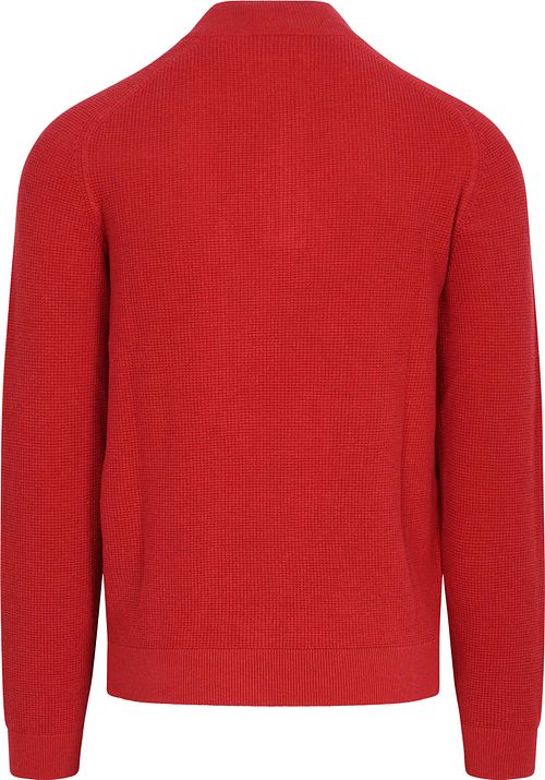 NZA Half Zip Slub Knit Melange Red
