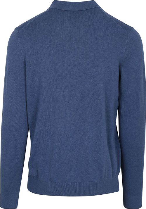 NZA Langærmet Strikket Polo Blå Product / Achterkant