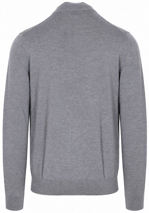 Olymp Half Zip Trui Wol Grijs Product / Achterkant