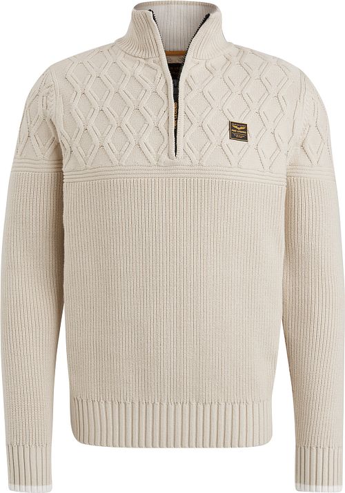 PME Legend Knitted Half Zip Trui Ecru Product