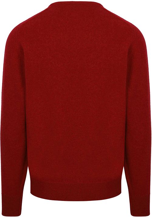 Jersey de lana de cordero con cuello de pico William Lockie Poppy Product / Achterkant
