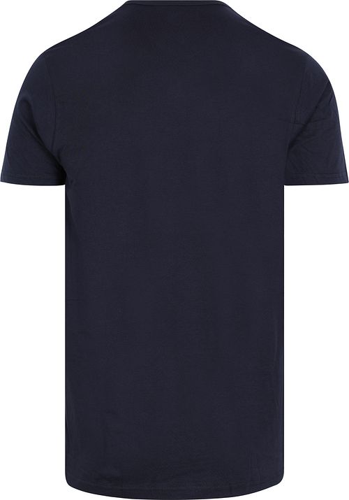 Slater 2-pack Basic Fit T-Shirt z dekoltem V granatowy Product / Achterkant