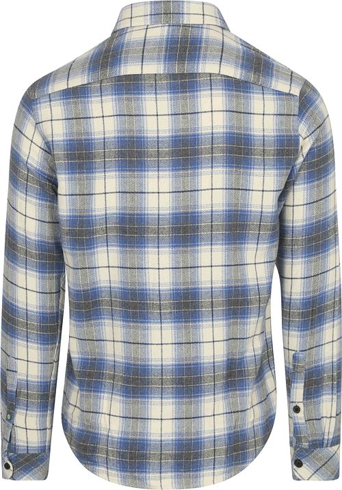 Camisa Dstrezzed Stein de franela a cuadros azul Product / Achterkant