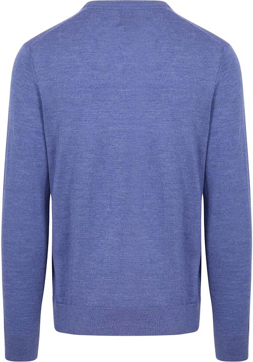 King Essentials The John Pull Merino Bleu Moyen Product / Achterkant
