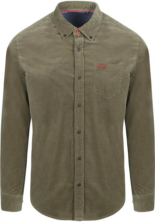 NZA Overhemd Omar Fine Corduroy Olijfgroen Product