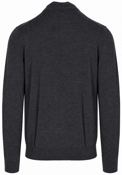 Olymp Half Zip Trui Wol Antraciet Product / Achterkant