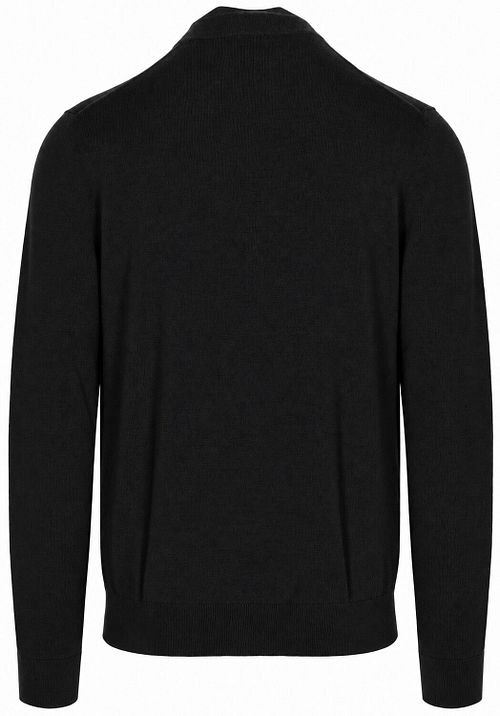 Olymp Half Zip Trui Wol Zwart Product / Achterkant
