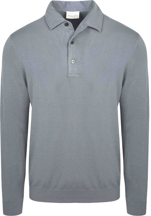 Profuomo Longsleeve Poloshirt Luxury Basic Blau