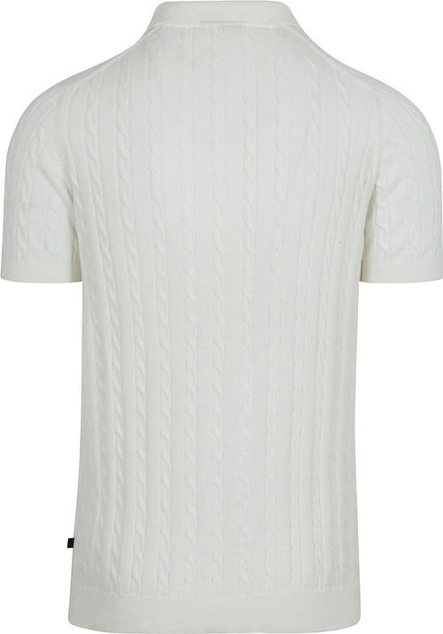 Suitable Respect Polo Knit Cable Ecru Product / Achterkant