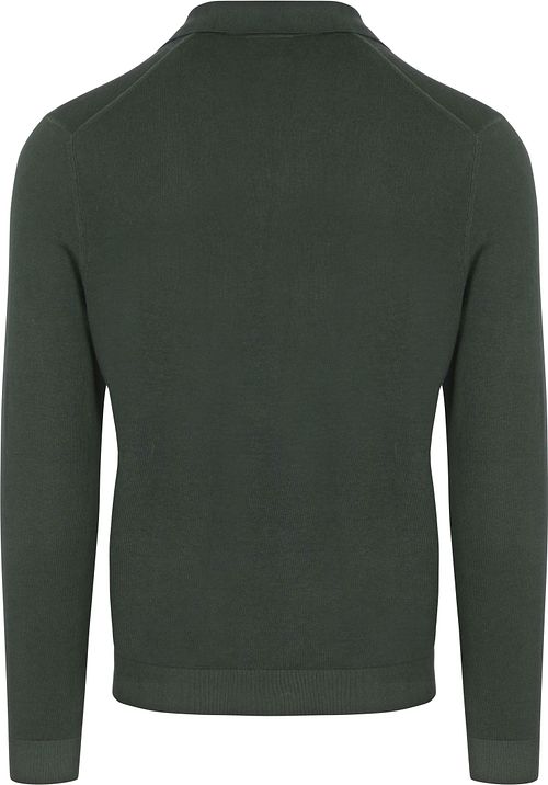Suitable Compact Cotton Polo Shirt Dark Green Product / Achterkant