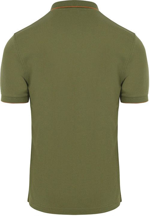 Sun68 Poloshirt Små Stribet Krave Olivenfarvet Product / Achterkant