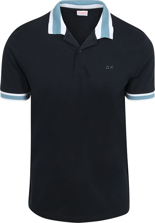 Sun68 Polo Col Multirayé Marine Product