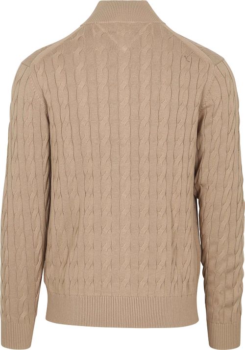 Tommy Hilfiger Gilet Zip Cable Beige Product / Achterkant