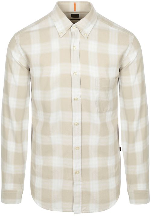BOSS Rickert Overhemd Ruit Beige Product