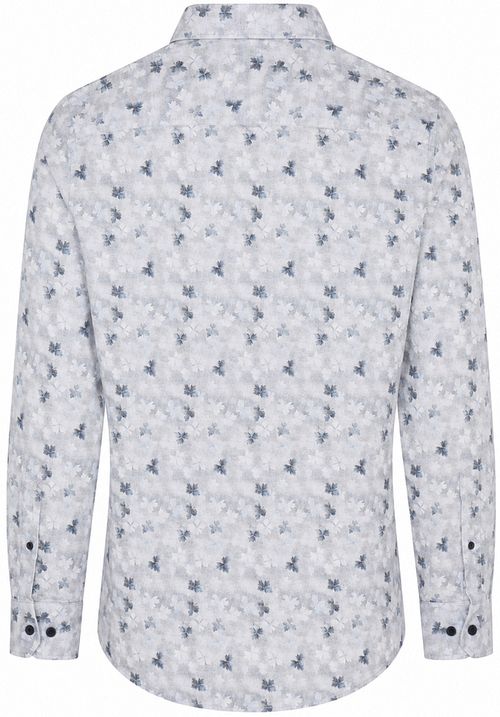 Camicia casual State of Art con stampa a foglie grigio-blu Product / Achterkant