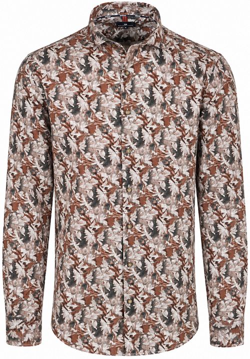 Camisa de sarga con estampado de hojas de State of Art en marrón Product