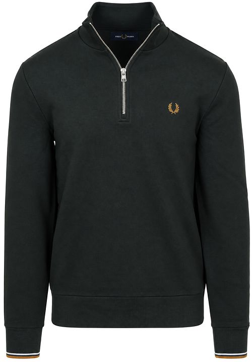 Fred Perry Half Zip Sweter Ciemnozielony 78C