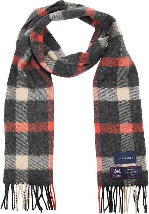 Geeigneter Herrenschal Kariert Merino Rot Grau Product