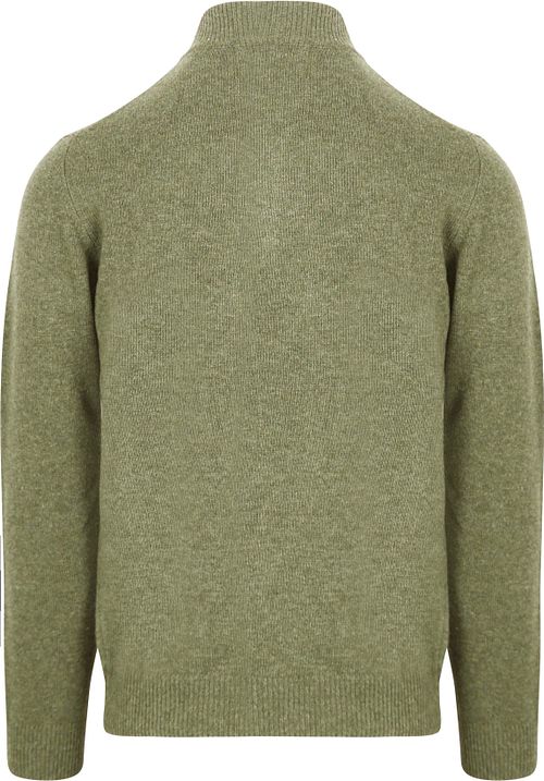 Suitable Half Zip Trui Lamswol Lichtgroen Product / Achterkant