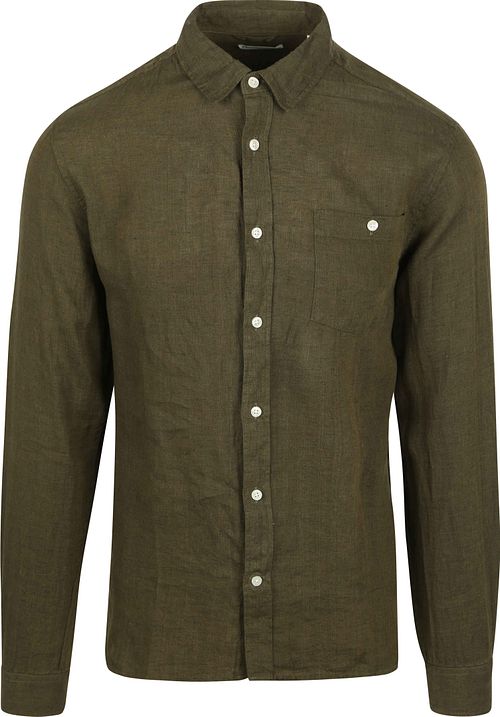 KnowledgeCotton Apparel Skjorte i Linned Olivengrøn Product