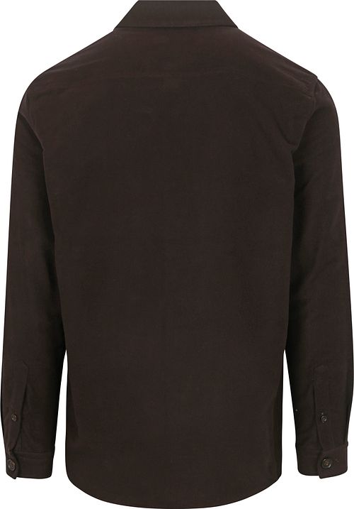 Profuomo Overshirt z moleskinu w kolorze ciemnobrązowym Product / Achterkant
