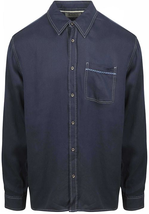 Scotch and Soda Skjorte Solid Tencel Navy Product