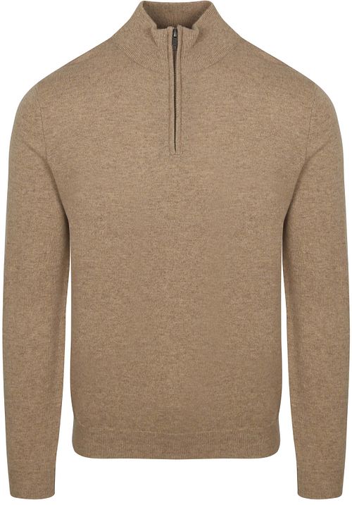 Steppin' Out Halv glidelås genser i beige merinoull Product