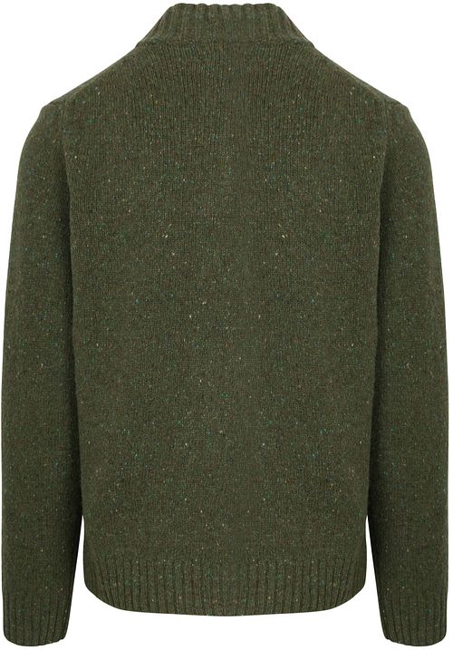 Suitable Half Zip Pullover Donnegal Tweed Eco Wool Grün Product / Achterkant