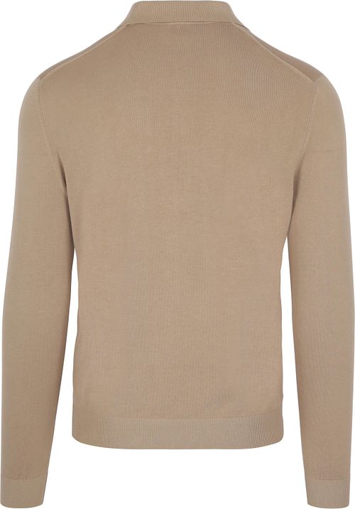 Suitable Compact Cotton Poloshirt Beige Product / Achterkant