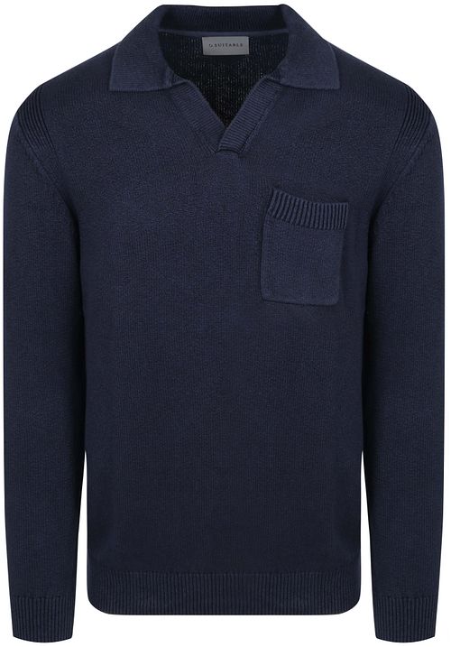 Suitable Raw Pull Riva Strikkad Marinblå