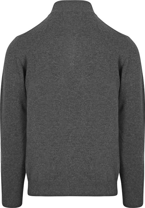Suitable Half Zip Trui Lamswol Antraciet Product / Achterkant