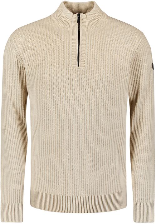 Sweter No Excess z półzamkiem, prążkowany, w kolorze kit Product