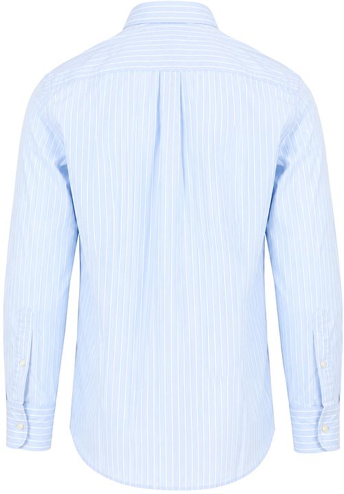 Tommy Hilfiger Chemise Popeline Rayée Bleu Clair Product / Achterkant