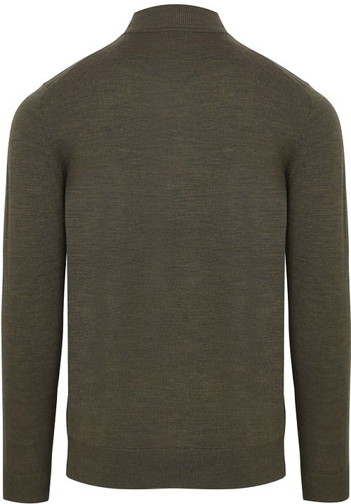 Profuomo Pull Turtleneck Merino Vert Olive Product / Achterkant