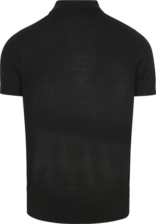 Czarna koszulka polo Suitable z wełny merynosów Product / Achterkant