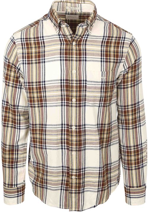 Koszula GANT flanelowa w kratę ecru Product