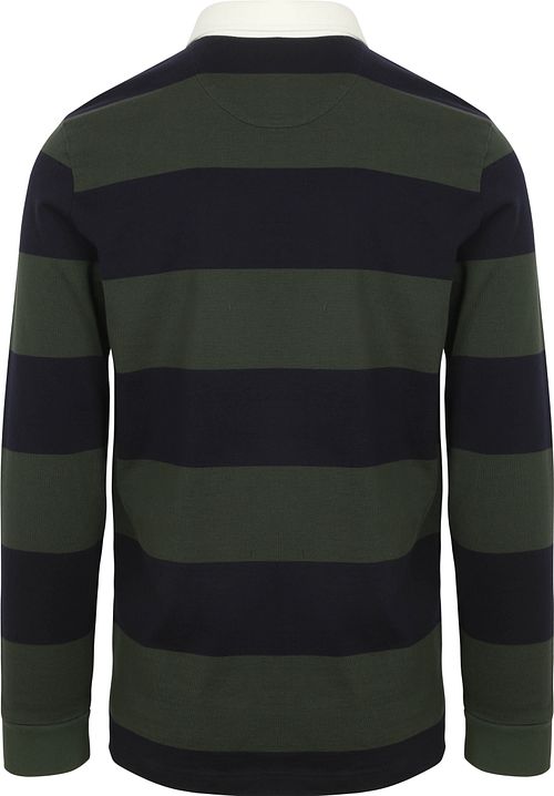 McGregor Rugbyshirt Stripe Navy Olive Product / Achterkant