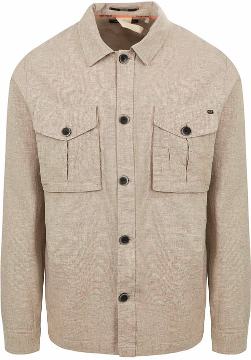 No Excess Overshirt z lnu beżowy Product