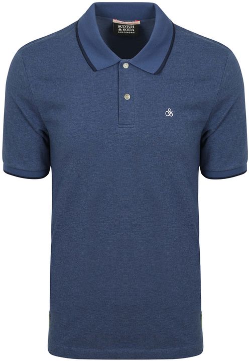 Scotch And Soda melanżowe Polo granatowe Product