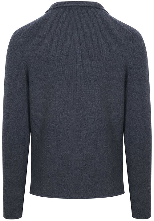 Suitable Cardigan Boiled Wool Blue Product / Achterkant