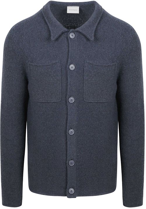 Suitable Cardigan Boiled Wool Blue Product