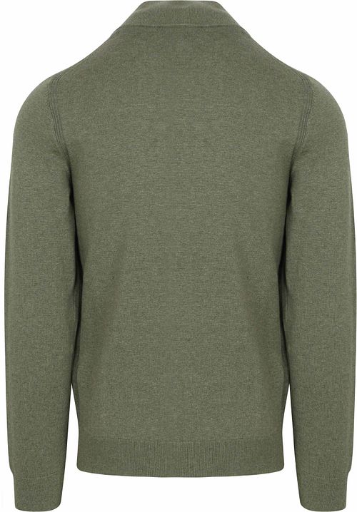 Sweter NZA Akar Melange Army z krótkim zamkiem w kolorze zielonym Product / Achterkant