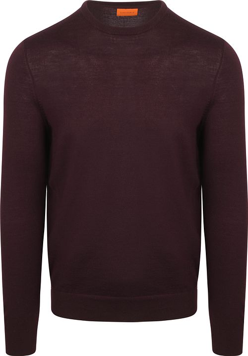 Sweter Suitable z wełny merino w kolorze bordowym Product
