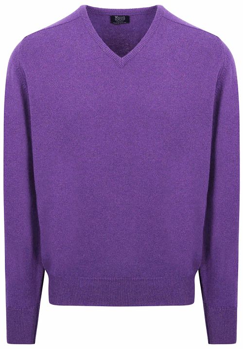 William Lockie Maglione in lana d’agnello con scollo a V viola Product