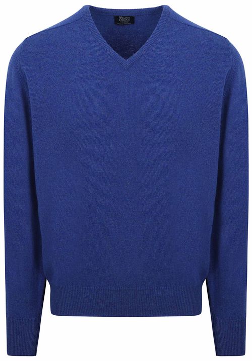 William Lockie Pull Laine d'Agneau Col-V Bleu Royal Persan Product