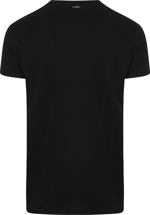 Alan Red Camiseta de cuello de pico Dean (pack de 2) negra Product / Achterkant