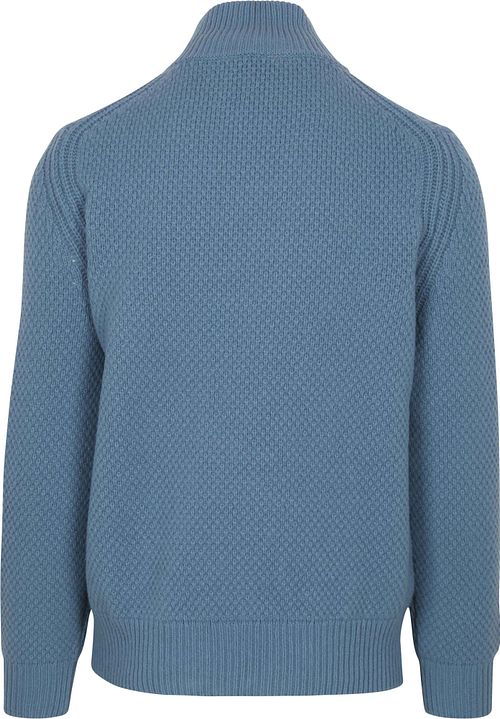 BOSS Jersey de punto con media cremallera Kurano en azul Product / Achterkant