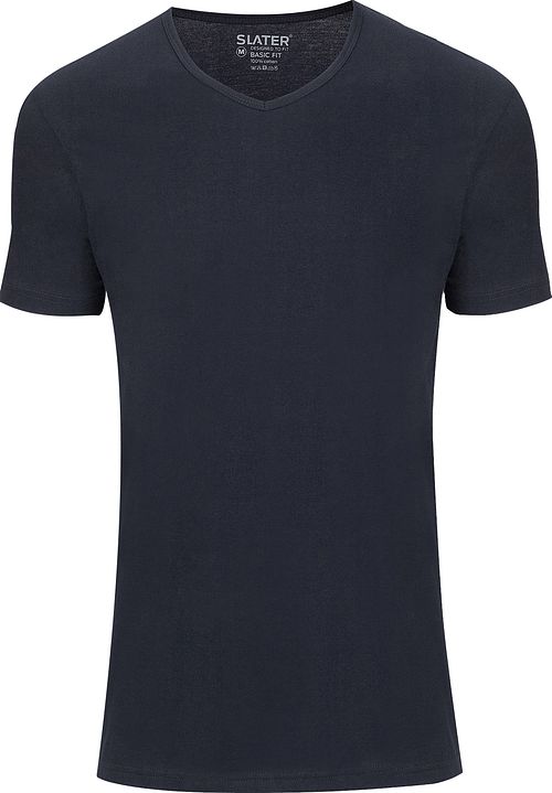 Slater 2-pack Basic Fit T-shirt V-hals Blauw Product