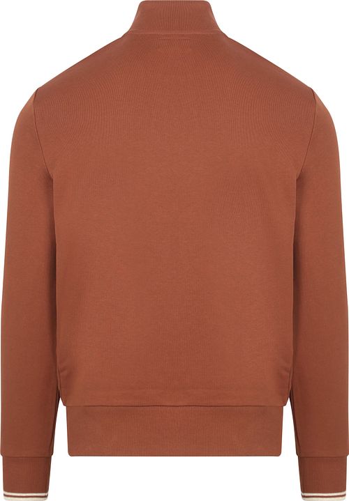 Fred Perry Halv Zip Trøje i Whisky Brun Product / Achterkant