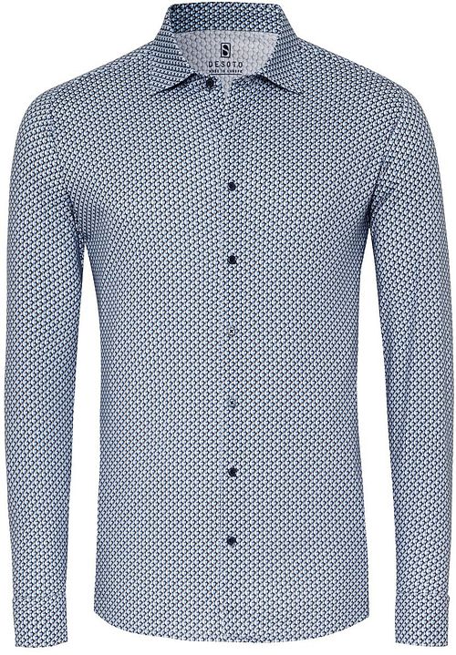Desoto Hemd Print New Moon Blauw Product